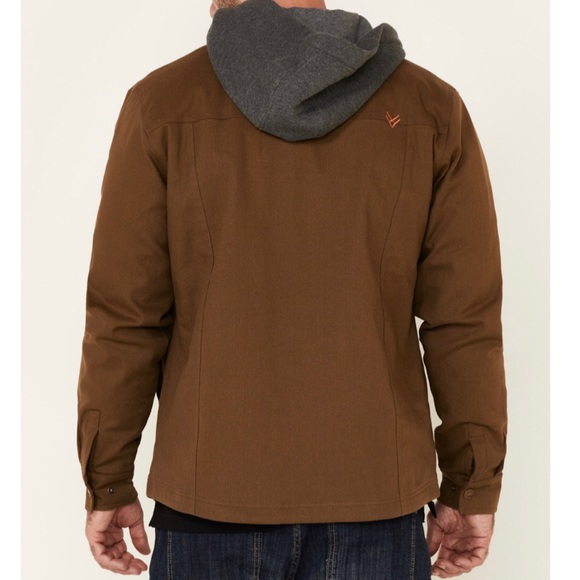 LAYERED HOODED INSULATED WORK SHIRT JACKET - Picture 2 of 3